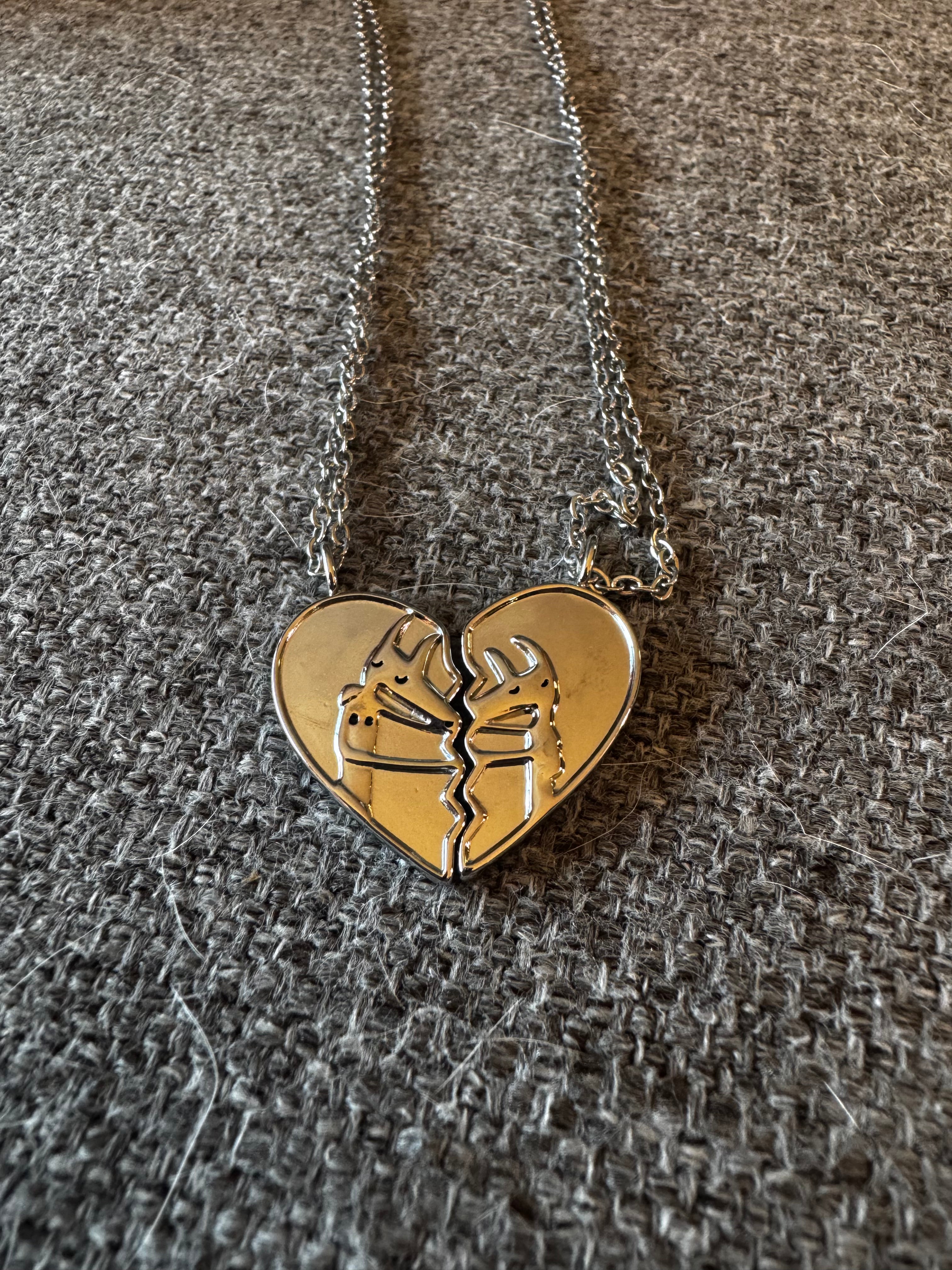 Twin Fantasy Friendship Necklace SILVER