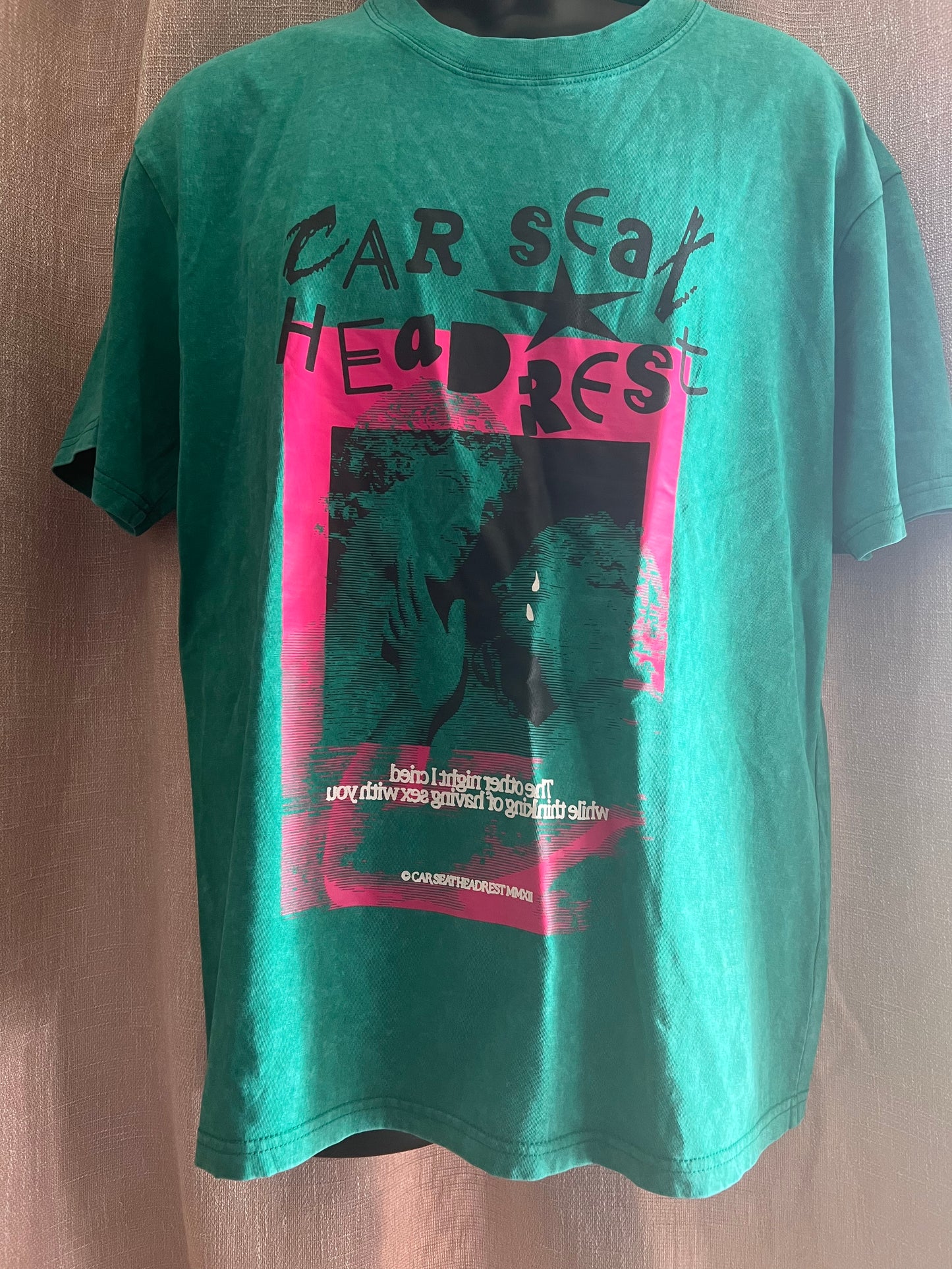 It's Only Sex- Boxy Acid Washed Green Tee