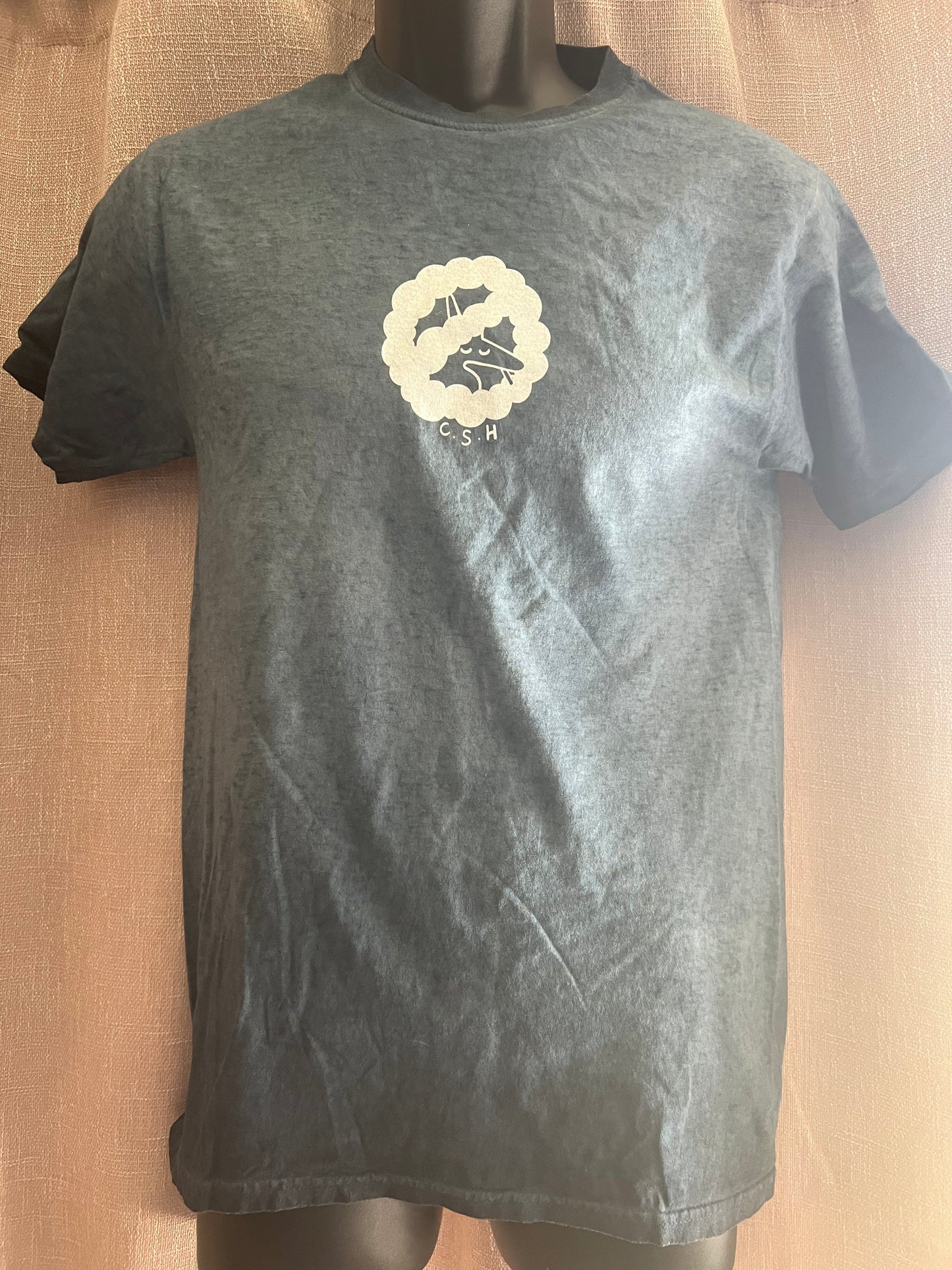 "Stop Smoking" Blue Oil Wash Tee