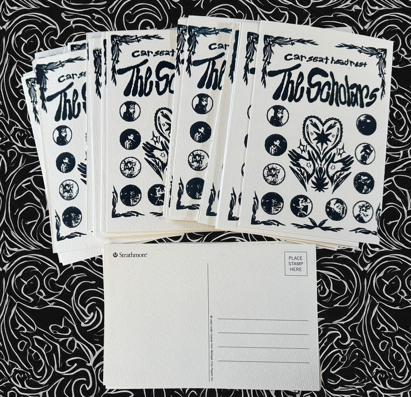 Handmade Screenprinted "The Scholars" Postcard- 4x6