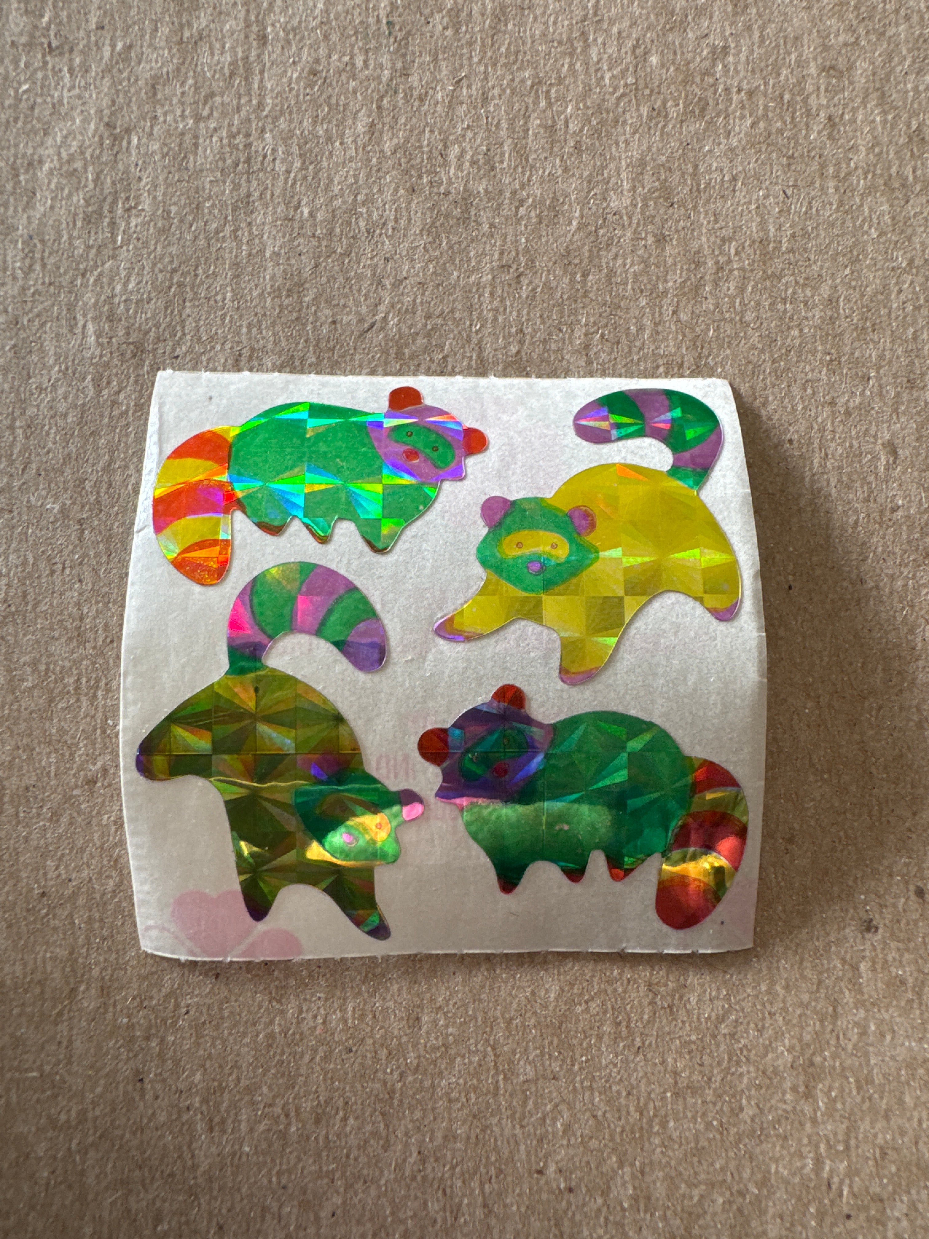 Prismatic Colorful Racoons (Great 7 Vintage)
