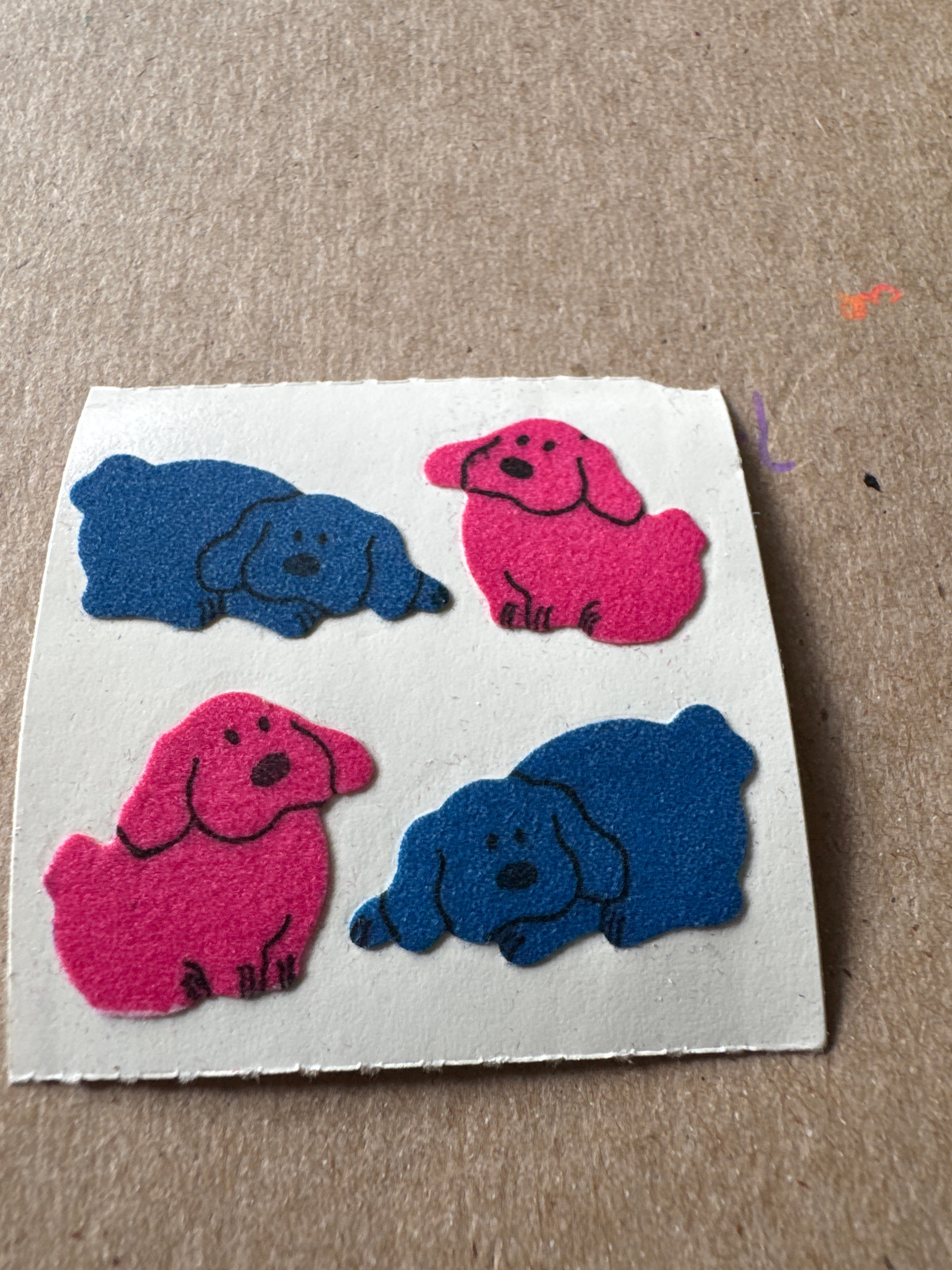 Fuzzy Blue and Pink Dogs (Great 7 Vintage)