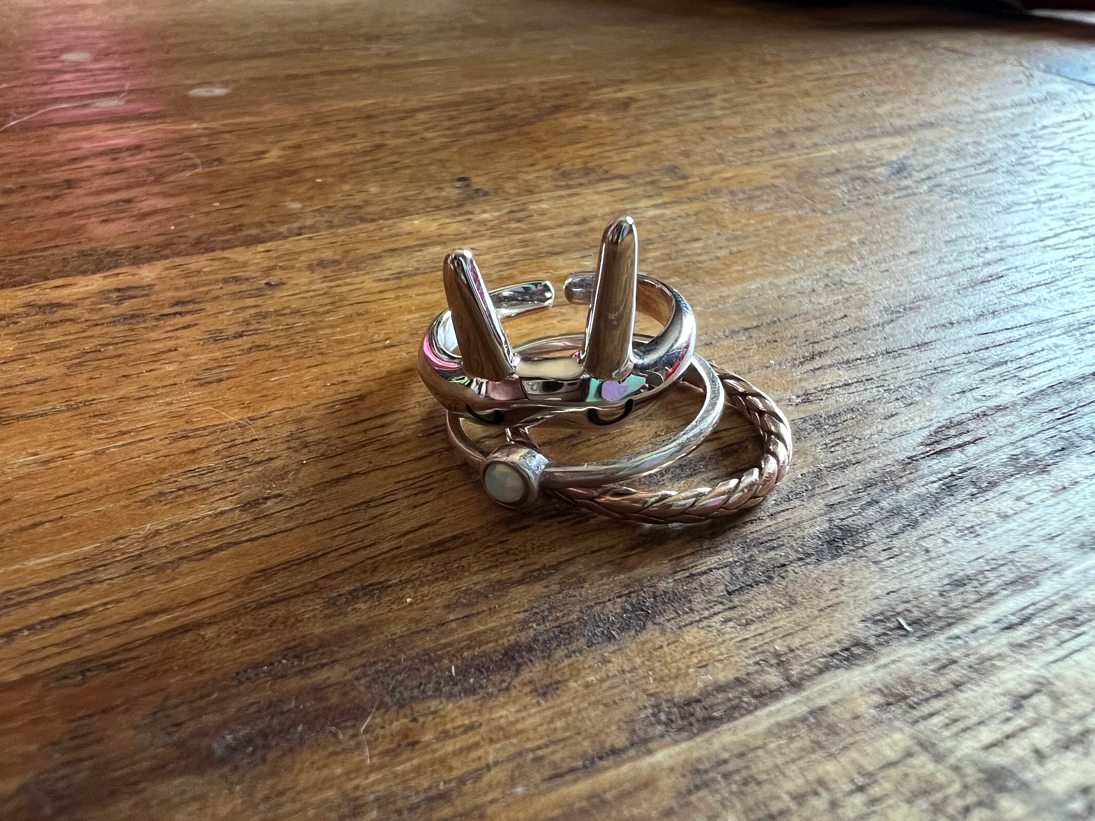 Twin Fantasy - Silver Adjustable Ring