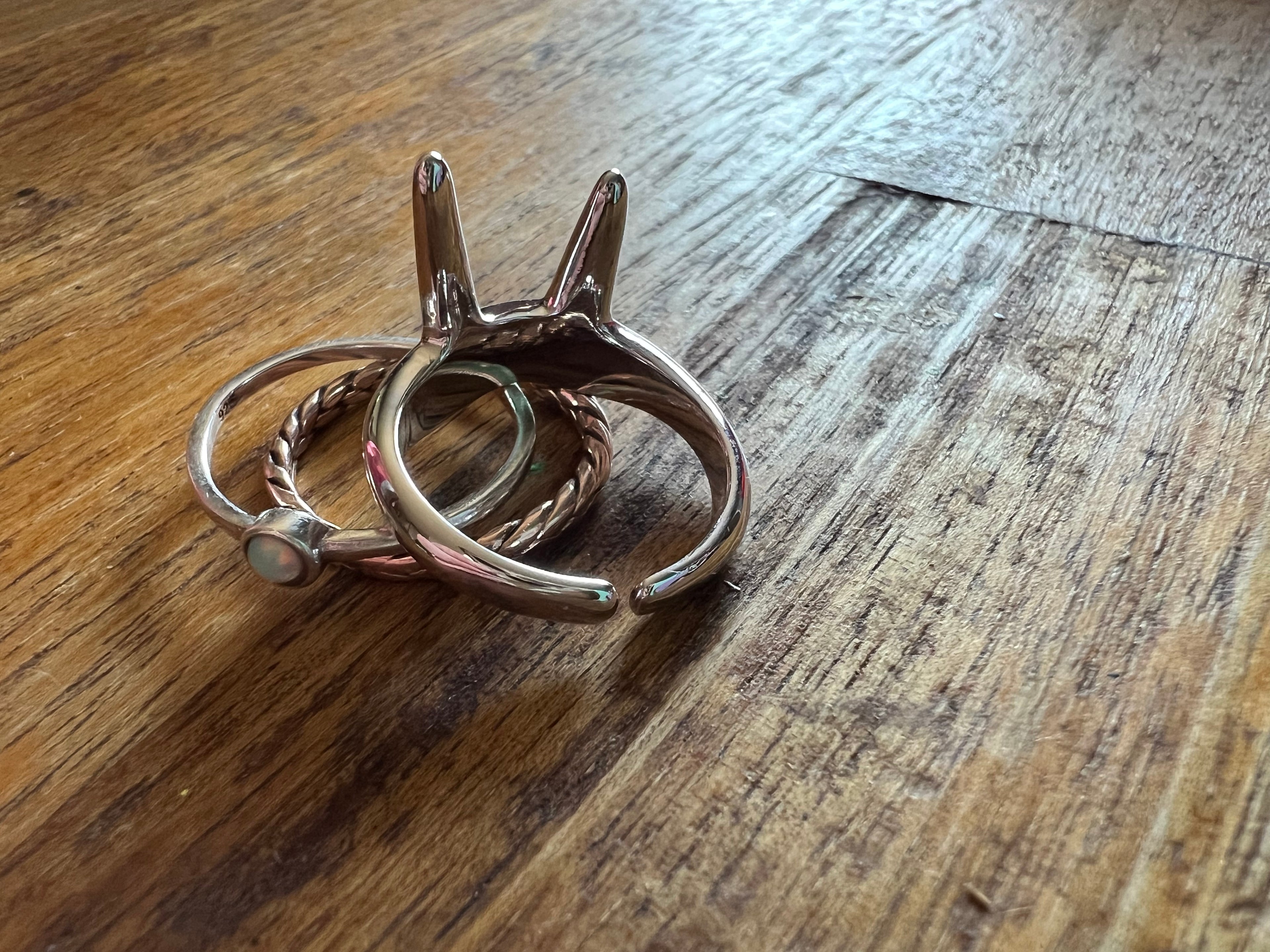 Twin Fantasy - Silver Adjustable Ring