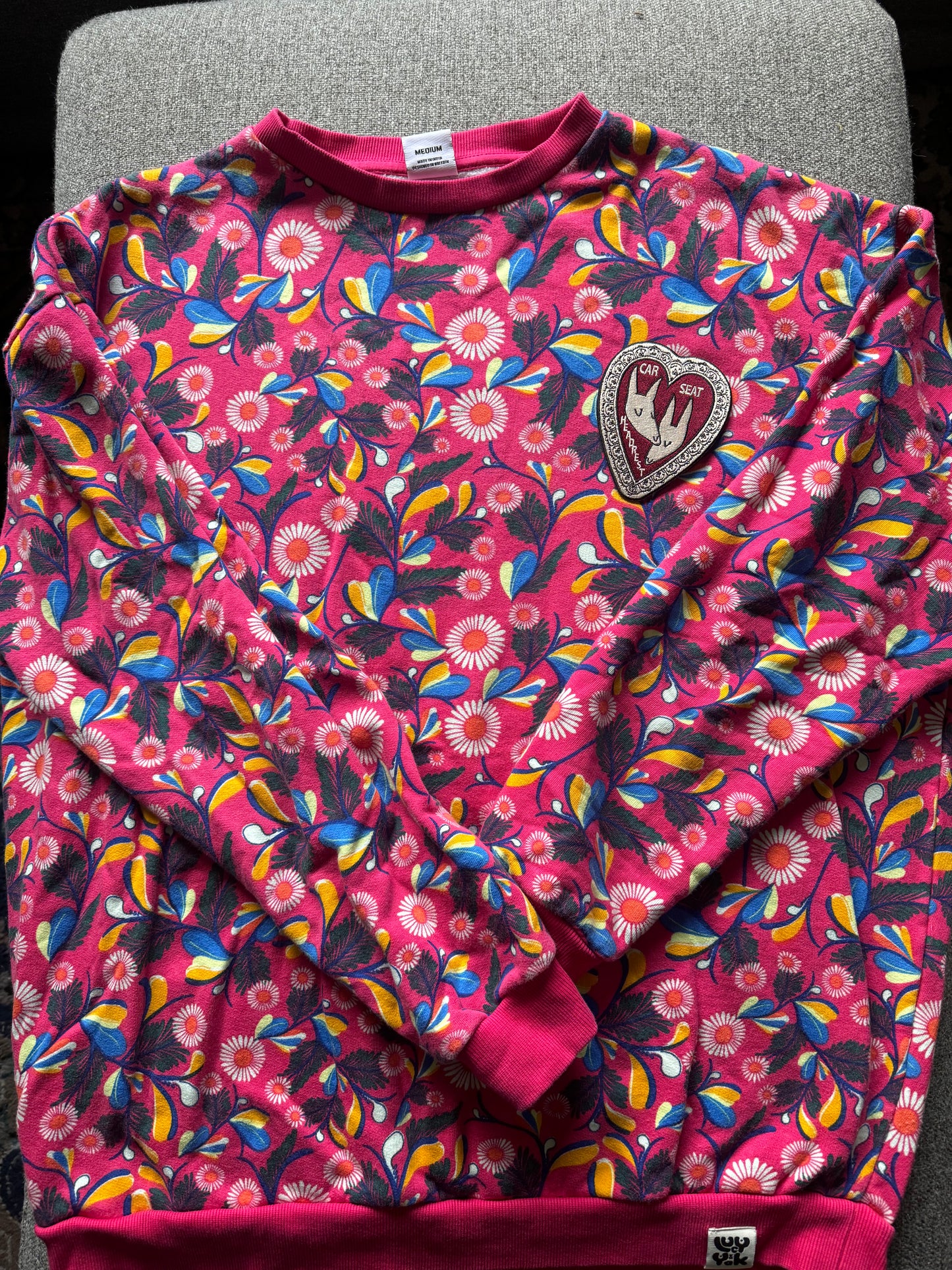 Size M: Lucy & Yak Pink Floral Crewneck Sweatshirt
