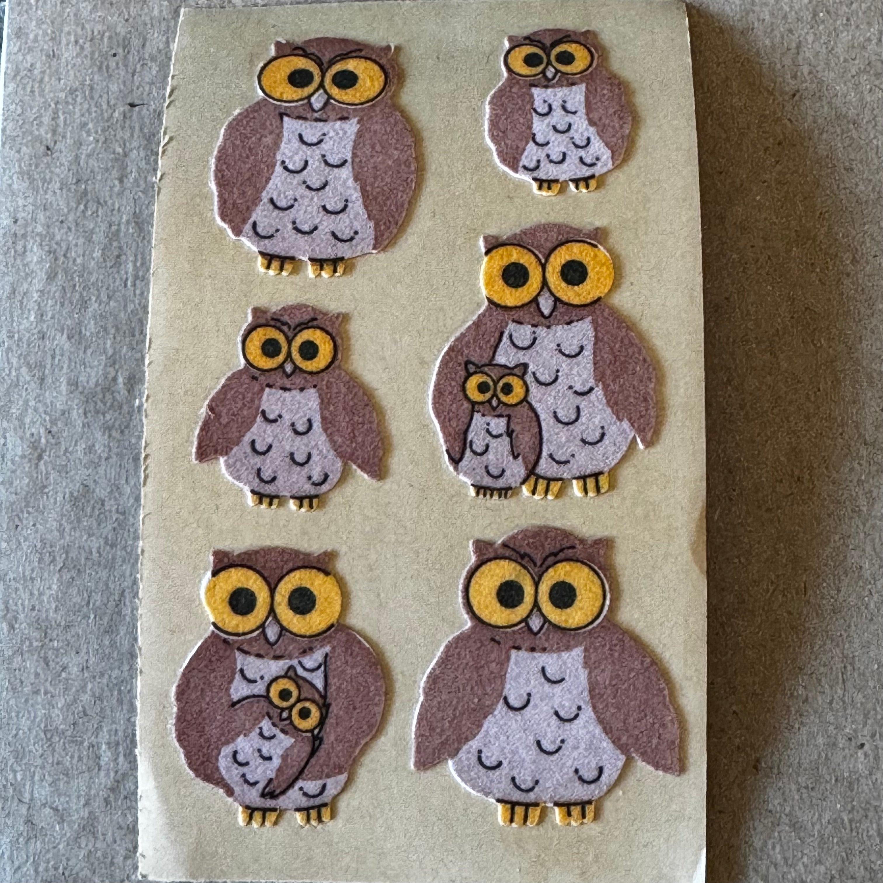 Fuzzy Maxi Sheet Stickers: Owls