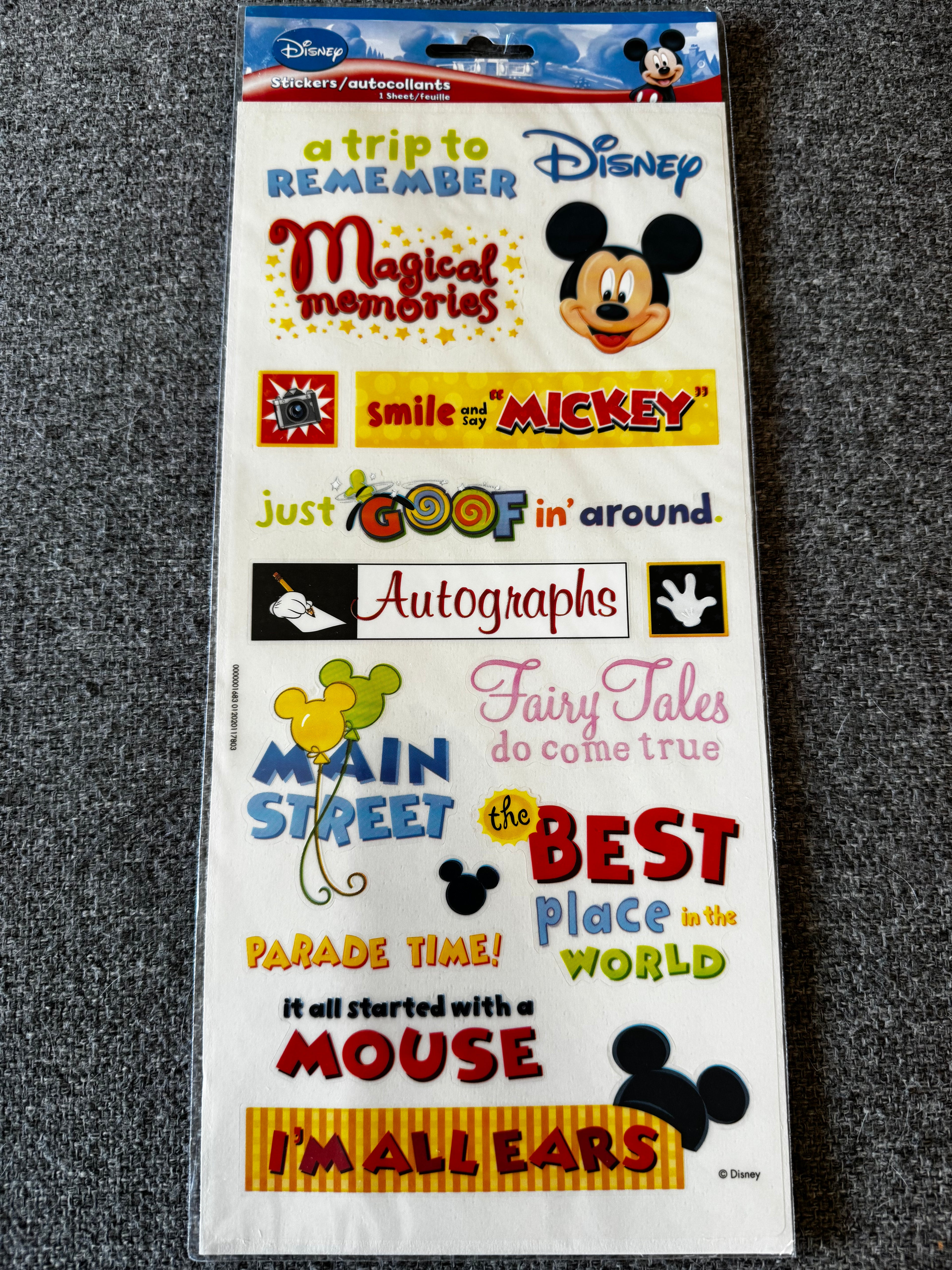 DISNEY- Mickey Mouse Scrapbook Stickers (Sandylion)