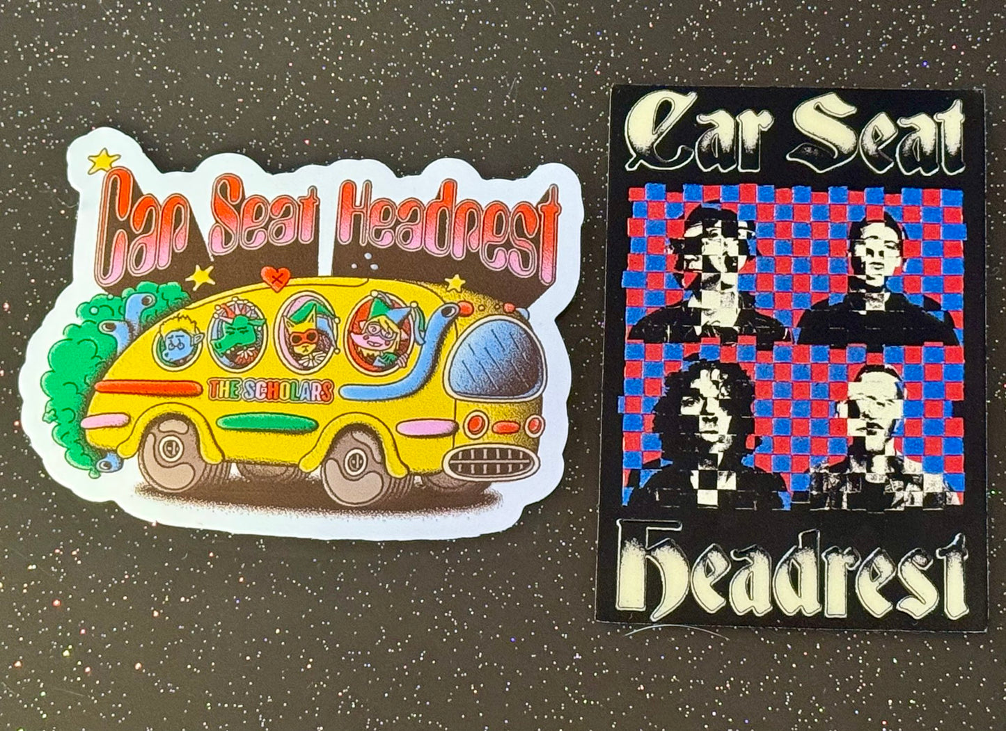 2 embossed stickers +/- misc stickers