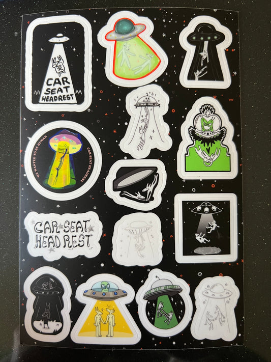 Sheet of Alien Abduction Stickers (4x6)
